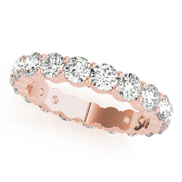 2.88 Carats Round Diamond Rose Gold Eternity Band Lab Grown