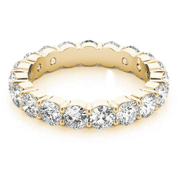 2.88 Ct Lab Grown Round Diamond Eternity Band Yellow Gold 14K