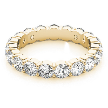 2.88 Ct Lab Grown Round Diamond Eternity Band Yellow Gold 14K