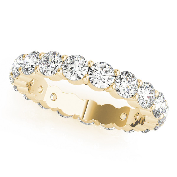 2.88 Ct Lab Grown Round Diamond Eternity Band Yellow Gold 14K
