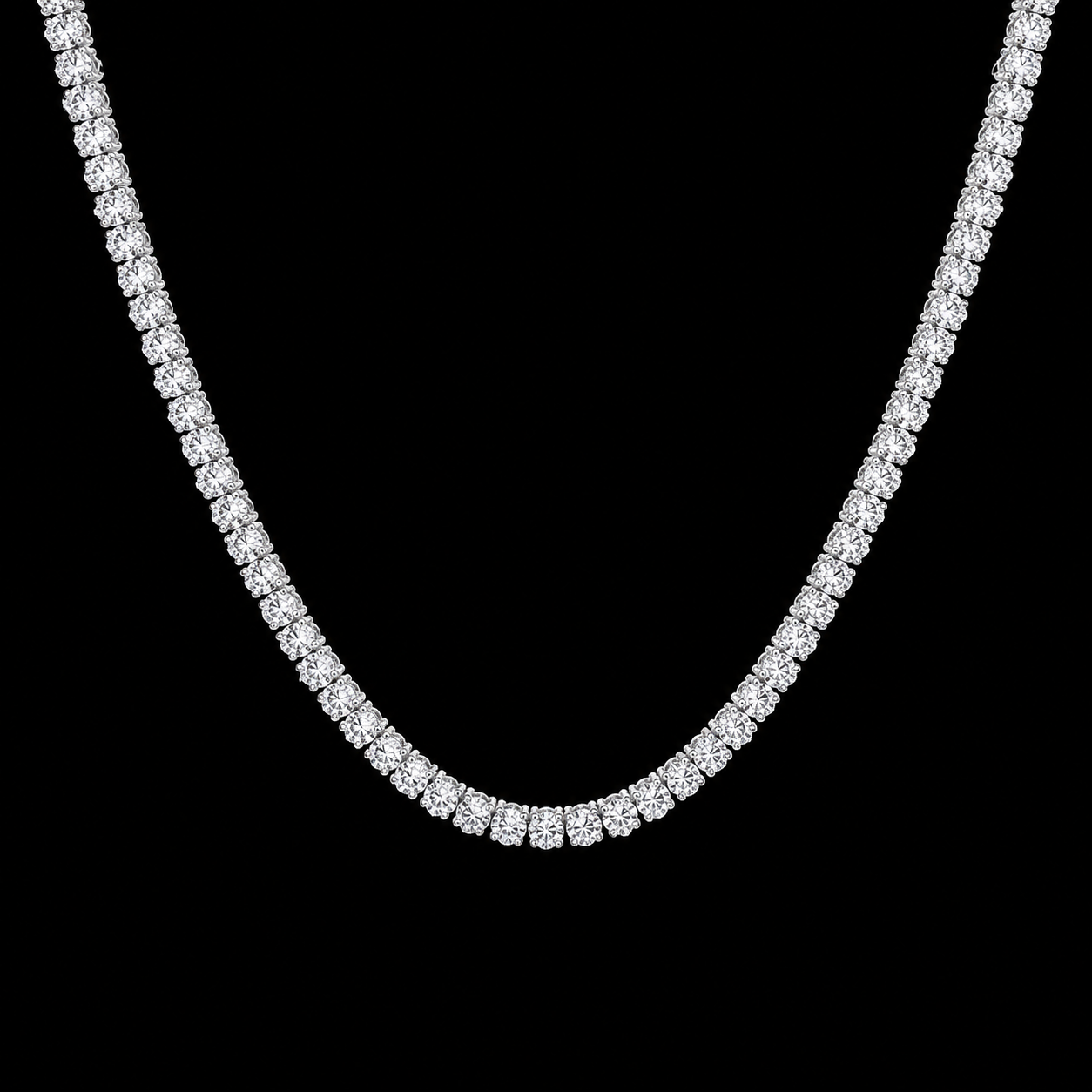 20 Carat Lab Grown Diamonds Tennis Necklace White Gold 14K 20 Inch Chain