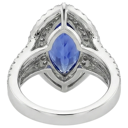 21.25 Ct Solitaire With Accent Tanzanite With Natural Earth Mined Diamonds Ring Gold 14K