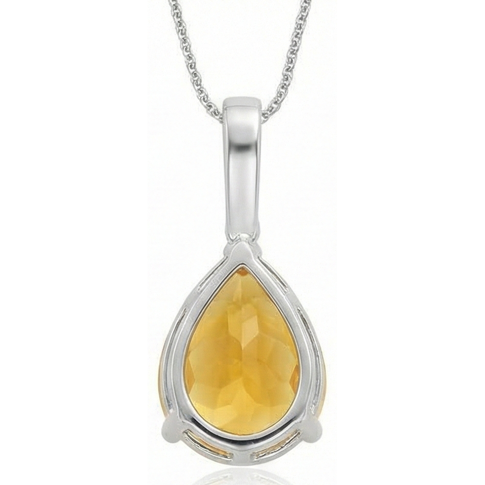 22.75 Carats Madeira Citrine With Natural Earth Mined Diamonds Pendant Prong Set Gold 14K