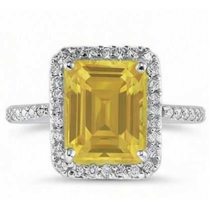 22 Carats Yellow Madeira Citrine & Natural Earth Mined Diamond Wedding Ring Gold Jewelry