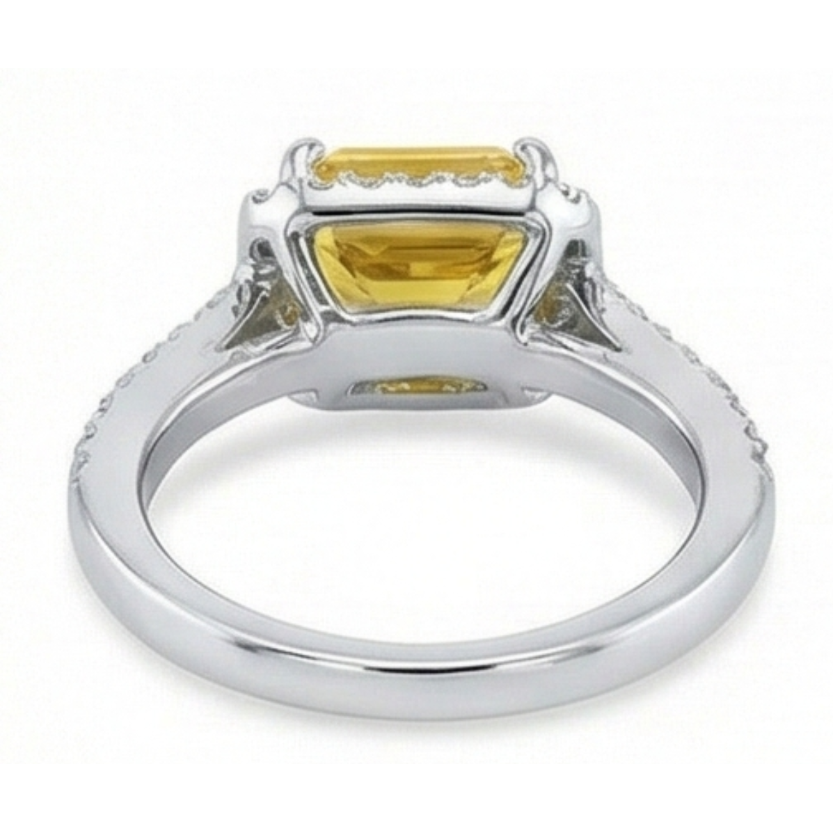 22 Carats Yellow Madeira Citrine & Natural Earth Mined Diamond Wedding Ring Gold Jewelry