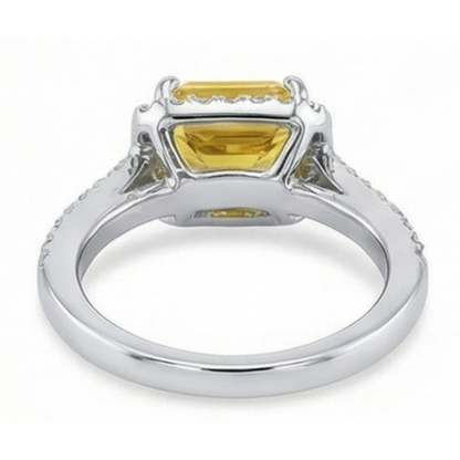 22 Carats Yellow Madeira Citrine & Natural Earth Mined Diamond Wedding Ring Gold Jewelry