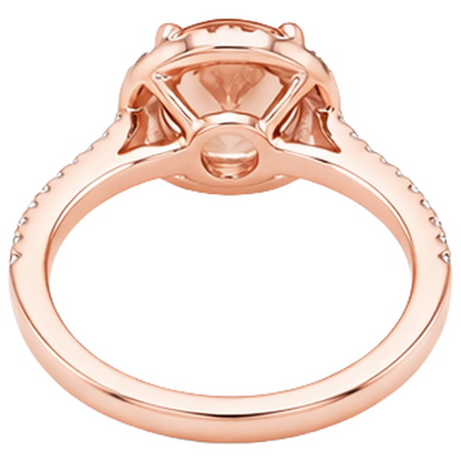 26.50 Ct Oval Morganite And Natural Earth Mined Diamonds Ring Rose Gold 14K