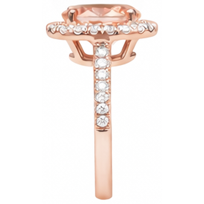 27.50 Ct Solitaire With Accent Morganite With Natural Earth Mined Diamonds Ring Gold 14K
