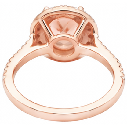 27.50 Ct Solitaire With Accent Morganite With Natural Earth Mined Diamonds Ring Gold 14K