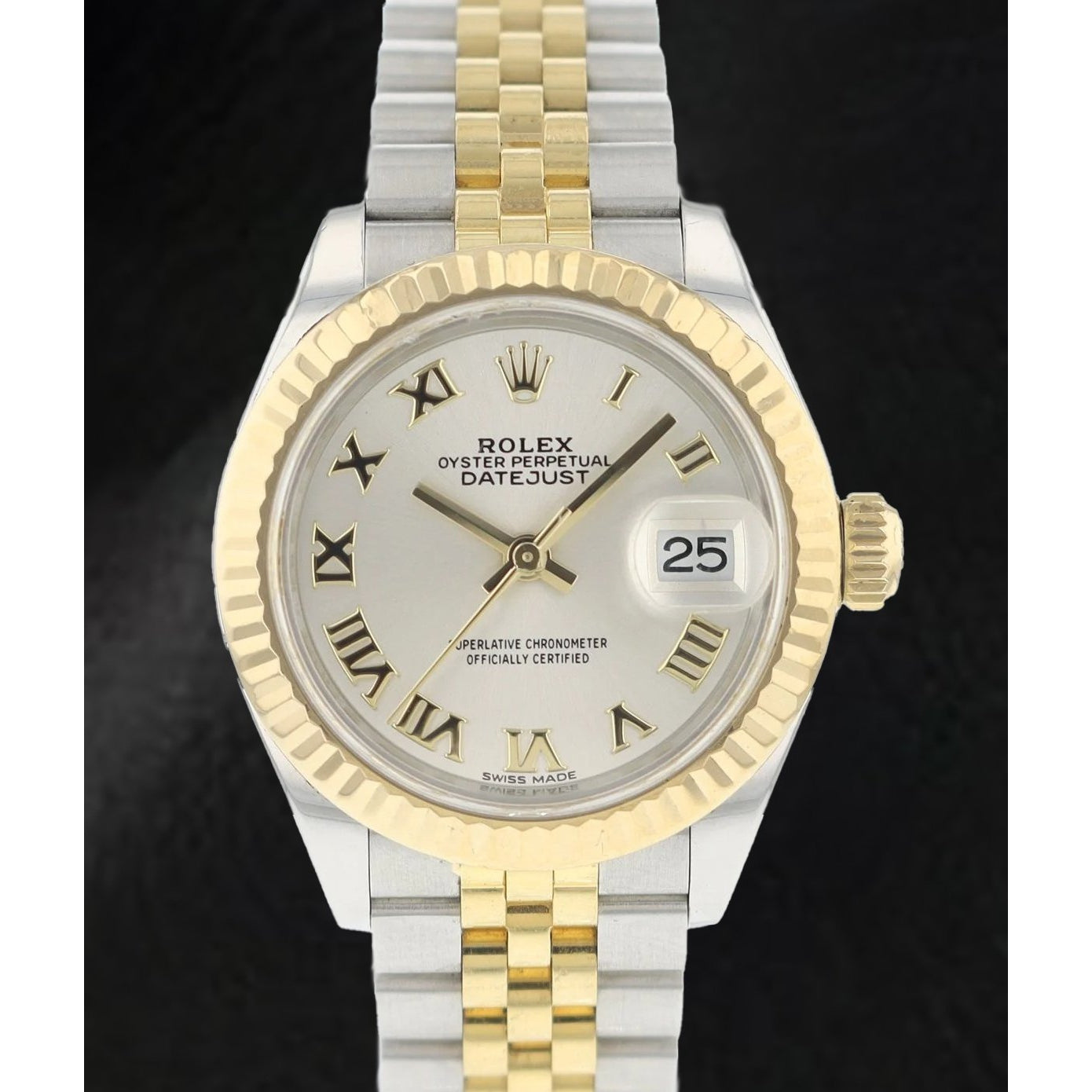 natural diamond watch front view