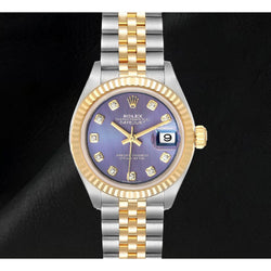 Natural Rolex Datejust Two Tone Yellow Gold woman watch 18K Gold