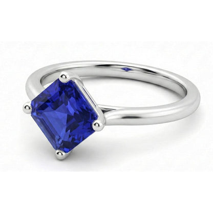 2 Carat Asscher Cut Sapphire Engagement Ring