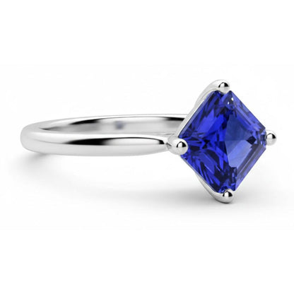 2 Carat Asscher Cut Sapphire Engagement Ring