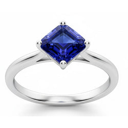 2 Carat Asscher Cut Sapphire Engagement Ring