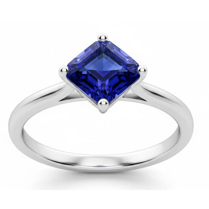 2 Carat Asscher Cut Sapphire Engagement Ring
