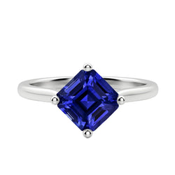 2 Carat Asscher Cut Sapphire Engagement Ring