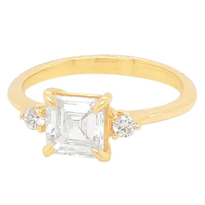 2 Carat Real Asscher Diamond Anniversary Ring