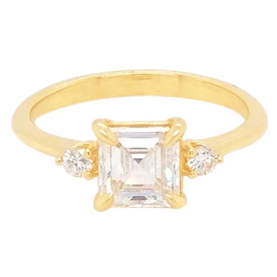 2 Carat Real Asscher Diamond Anniversary Ring