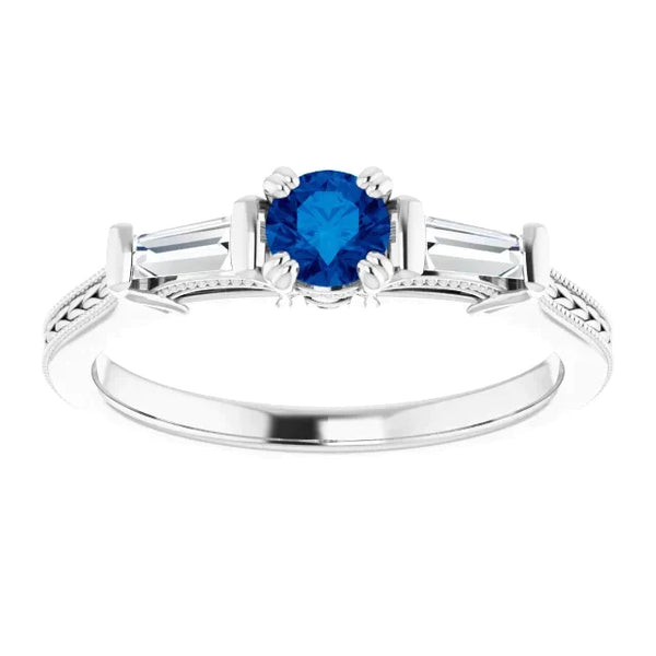 2 Carat Sapphire With Diamonds Ring