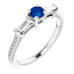 2 Carat Sapphire With Diamonds Ring