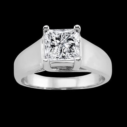 2 Carat Trellis Setting Princess Diamond Ring