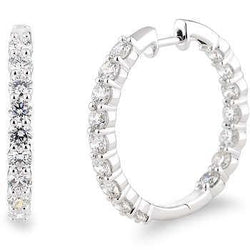 2 Carat Trendy Diamond Hoop Earrings