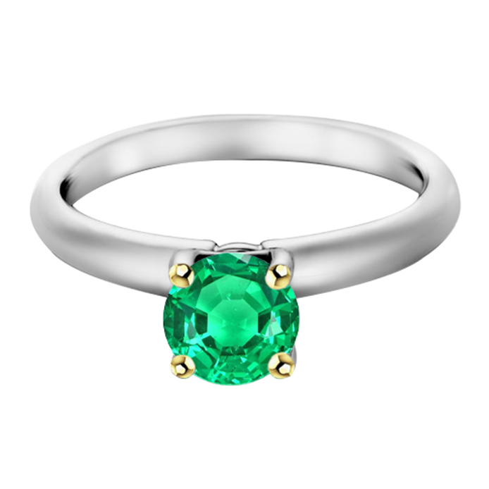 2 Carat Green Emerald Ring Comfort Fit Band
