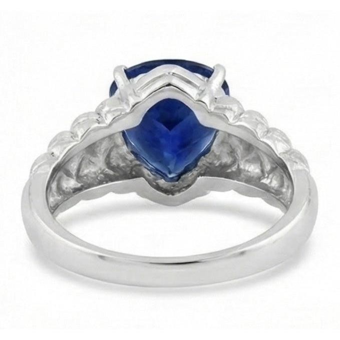 2 Carats Gemstone Jewelry Trillion Sapphire Ring Antique Style