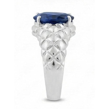 2 Carats Gemstone Jewelry Trillion Sapphire Ring Antique Style