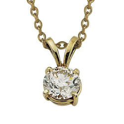 2 Carats Round Diamond Solitaire Necklace Pendant