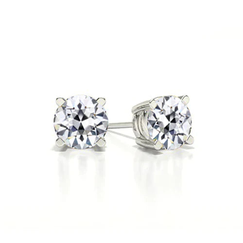 2 Ct Old Cut Earth Mined Diamond Earrings