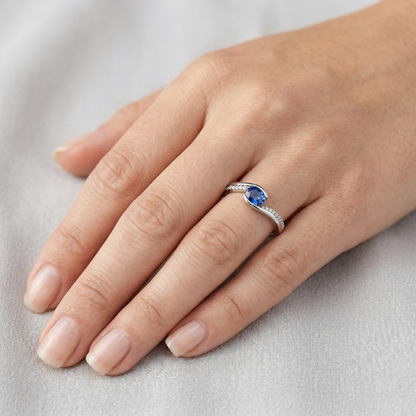 2 Ct Oval Cut Sri Lanka Sapphire And Natural Earth Mined Diamond Ring White Gold 14K
