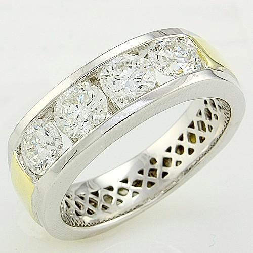 2 Ct Round Cut Diamond Men's Band Jewelry New