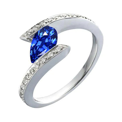natural round sapphire 2ct ring profile view
