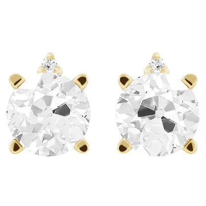 natural round diamond 9ct earring side angle