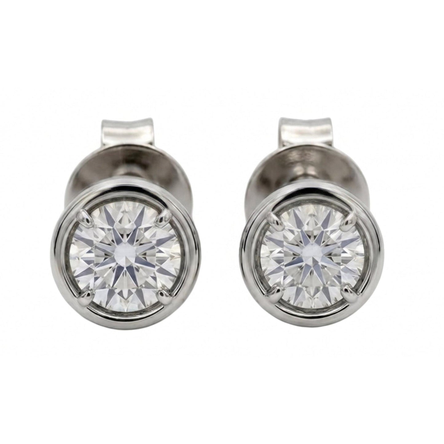 2 Carat Lab Grown Diamonds Stud Earring Round Cut 14K White Gold