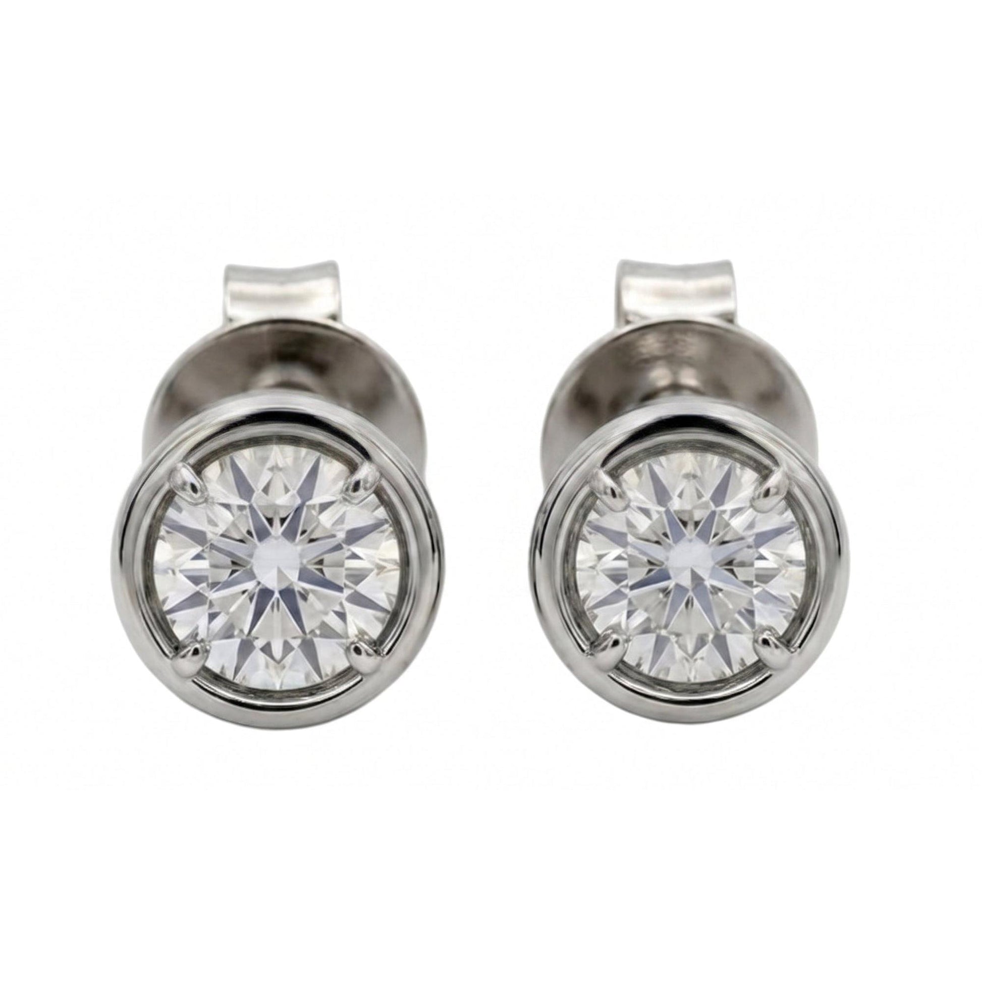 2 Carat Lab Grown Diamonds Stud Earring Round Cut 14K White Gold