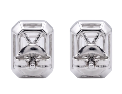 2 Carat Prong Setting Ladies Emerald Cut Lab Grown Diamonds Earring White Gold 14K