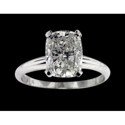 2 Carat Simple Cushion Lab Grown Diamond Ring