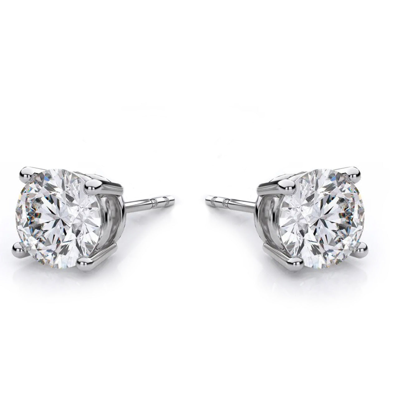 2 Carats Lab Grown Diamond Stud Earring GIA CERTIFICATE White Gold 14K