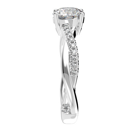 2 Carats Old Cut Round Natural Earth Mined Diamond Ring Twisted Style Women’s Jewelry