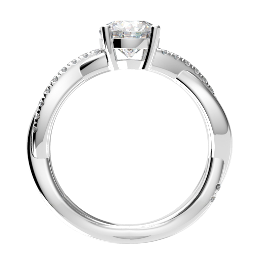 2 Carats Old Cut Round Natural Earth Mined Diamond Ring Twisted Style Women’s Jewelry