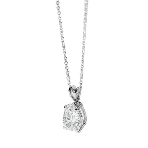 2 Carats Pear Cut Lab Grown Diamond Pendant White Gold 14K Necklace GIA CERTIFICATE