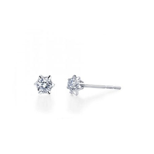 2 Carats Prong Set Round Flower Shape GIA CERTIFIED Lab Grown Diamond Stud Earring Gold 14K