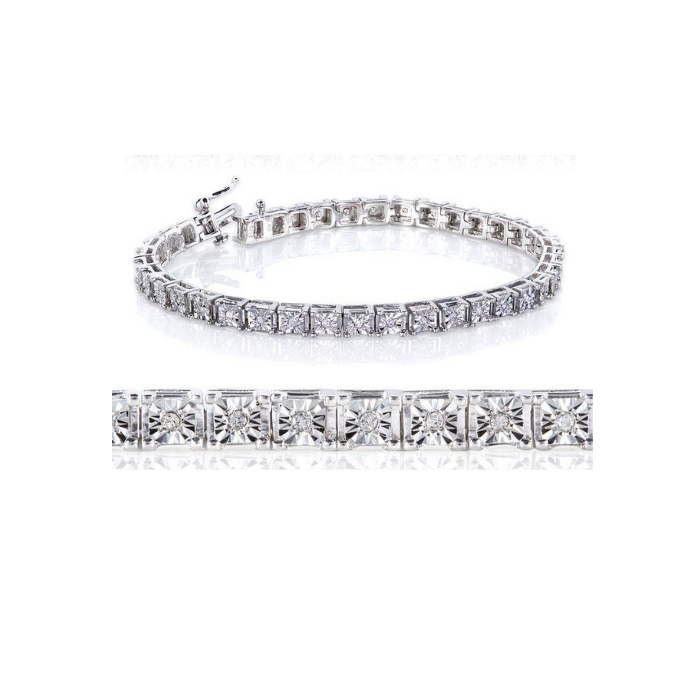 2 Carats Round Lab Grown Diamonds Ladies Tennis Bracelet