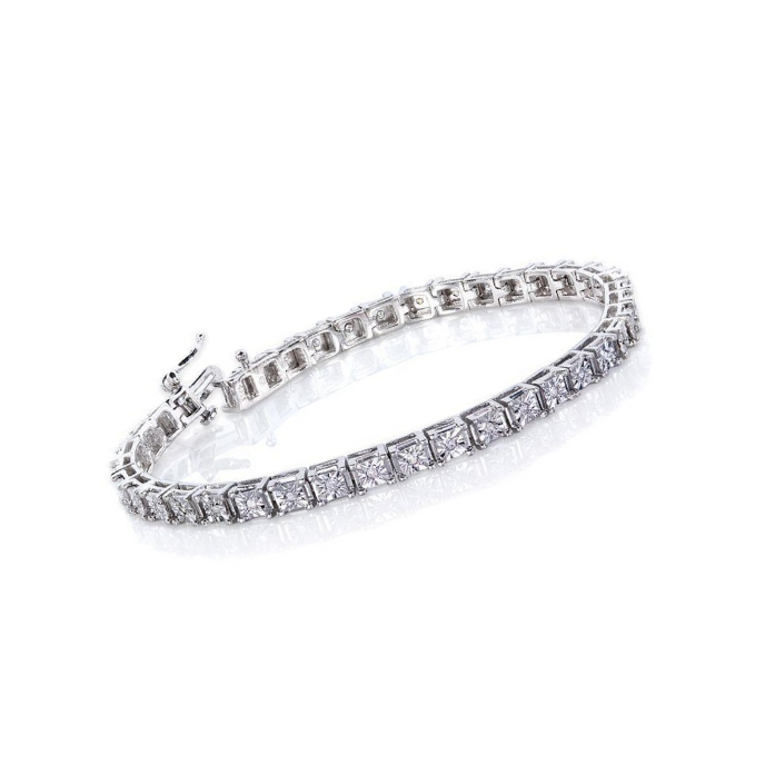 2 Carats Round Lab Grown Diamonds Ladies Tennis Bracelet