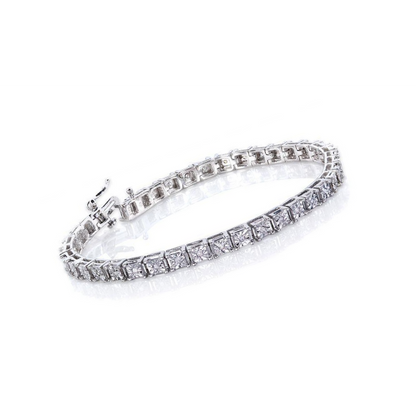 2 Carats Round Lab Grown Diamonds Ladies Tennis Bracelet