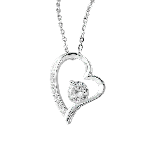 2 Carats Round Natural Diamond Heart Pendant White Gold Jewelry Sparkling