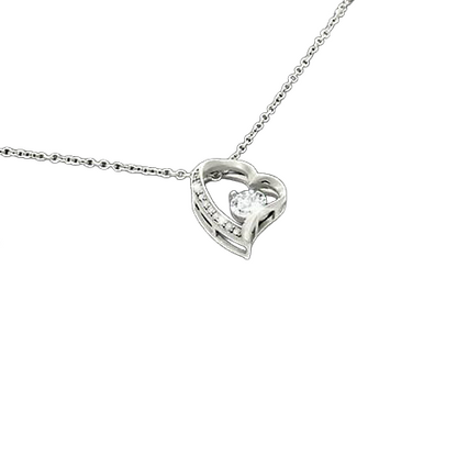2 Carats Round Natural Diamond Heart Pendant White Gold Jewelry Sparkling