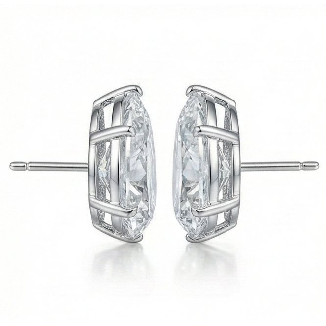 2 Ct. Stud Earring Fine Jewelry Gold Pear Cut Genuine Natural Earth Mined Diamond